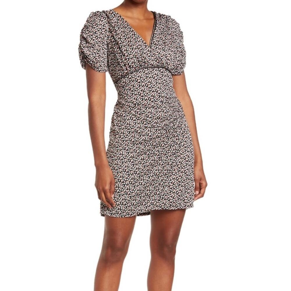 NWT Max Studio Ruched Sleeve Surplice‎ Jersey Dress